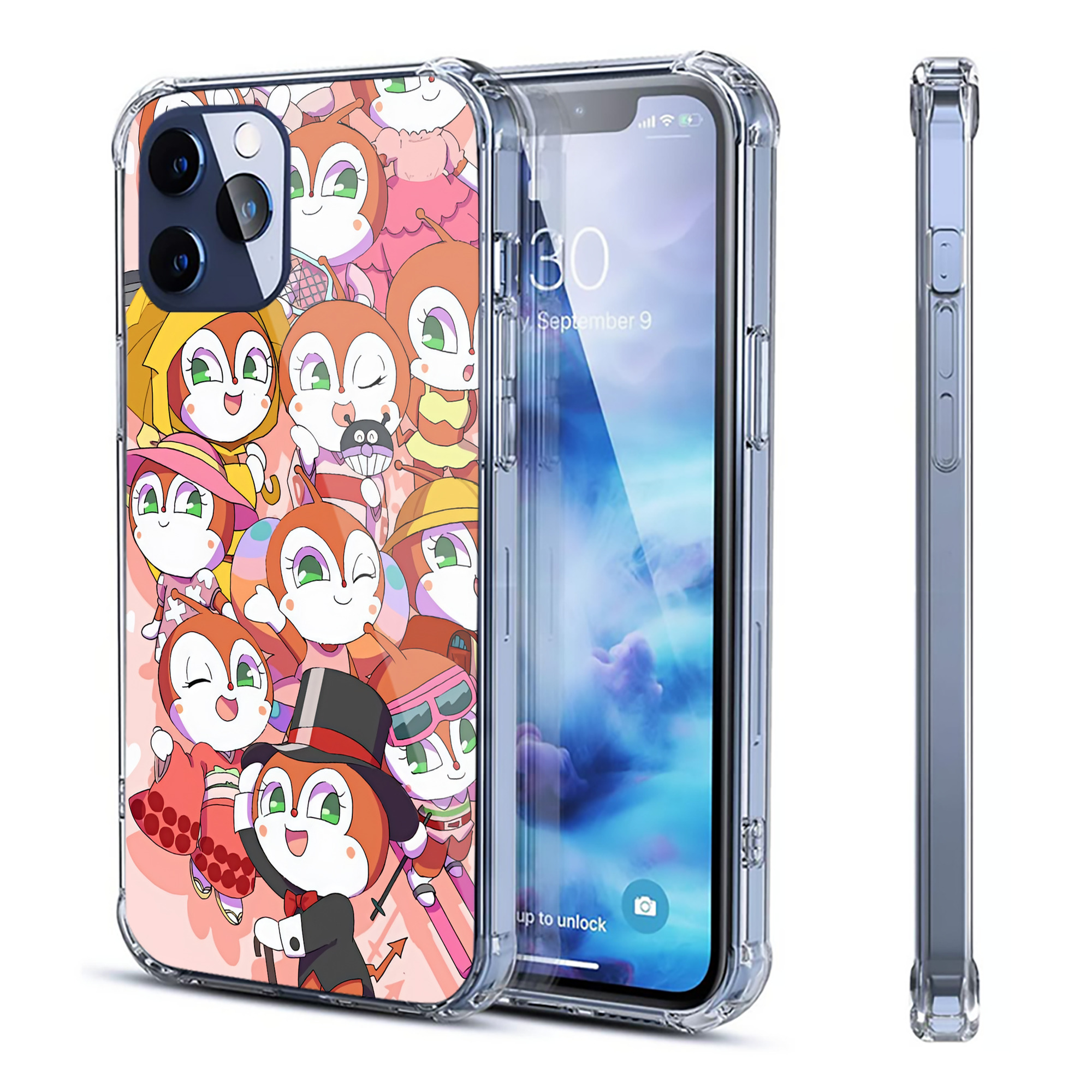 （画像用） アンパンマン Anpanman 【iPhone 12シリーズ対応】透明スマホケース（クリアソフトケース）